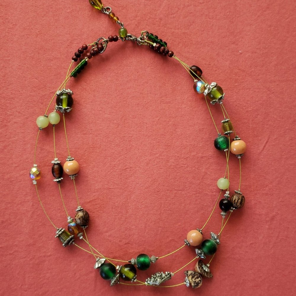 Anthropologie Necklace Green Beads
